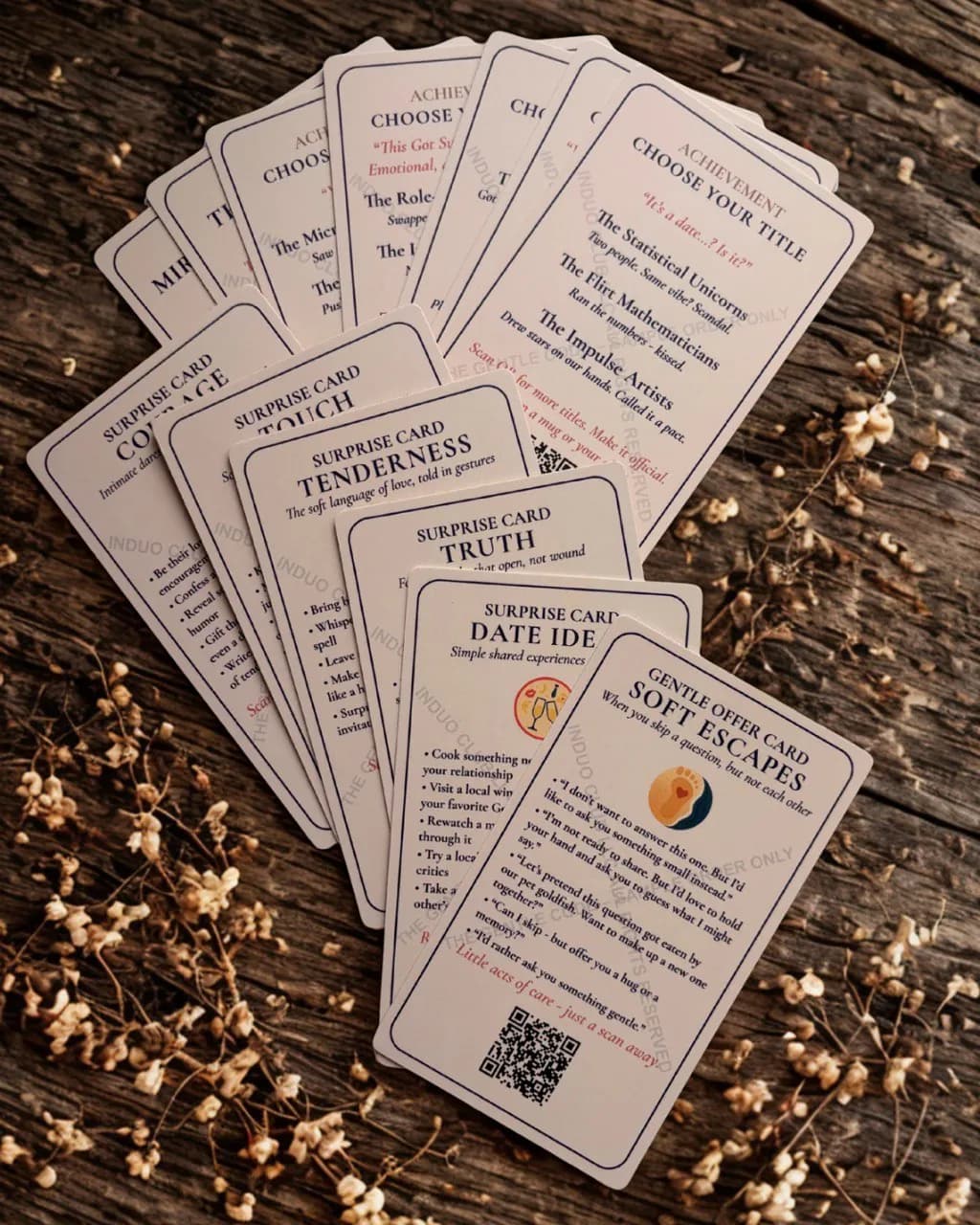 stack of cards on table